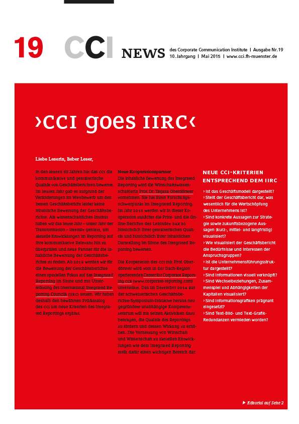 CCI Münster, Gisela Grosse, Corporate Reporting, Forum Reporting, Gestaltung, CCI, Corporate, Communication, Institute