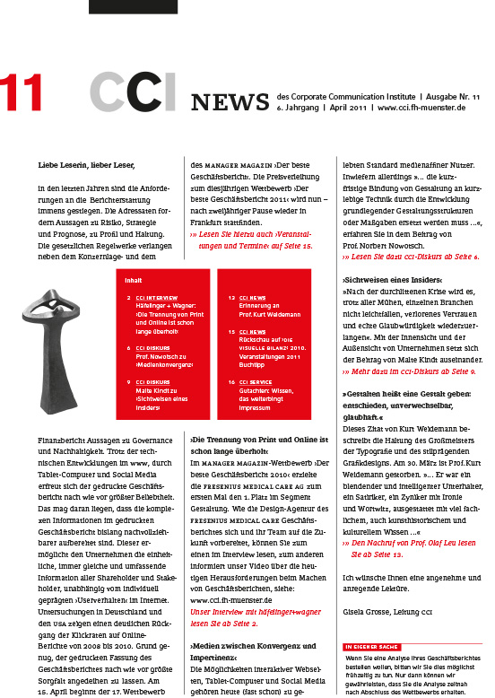 CCI Münster, Gisela Grosse, Corporate Reporting, Forum Reporting, Gestaltung, CCI, Corporate, Communication, Institute