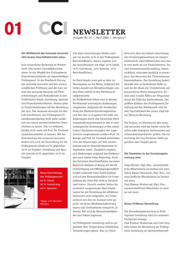 CCI Münster, Gisela Grosse, Corporate Reporting, Forum Reporting, Gestaltung, CCI, Corporate, Communication, Institute