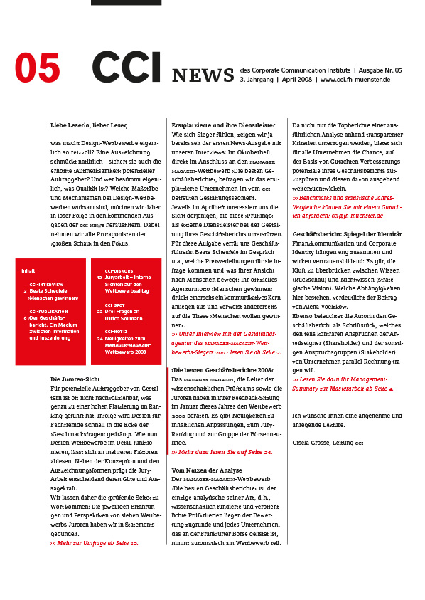 CCI Münster, Gisela Grosse, Corporate Reporting, Forum Reporting, Gestaltung, CCI, Corporate, Communication, Institute